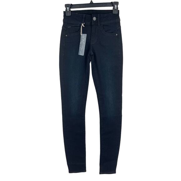 G-Star Raw jeans Lyn mid waist skinny dark blue size 24x32 - Picture 2 of 6